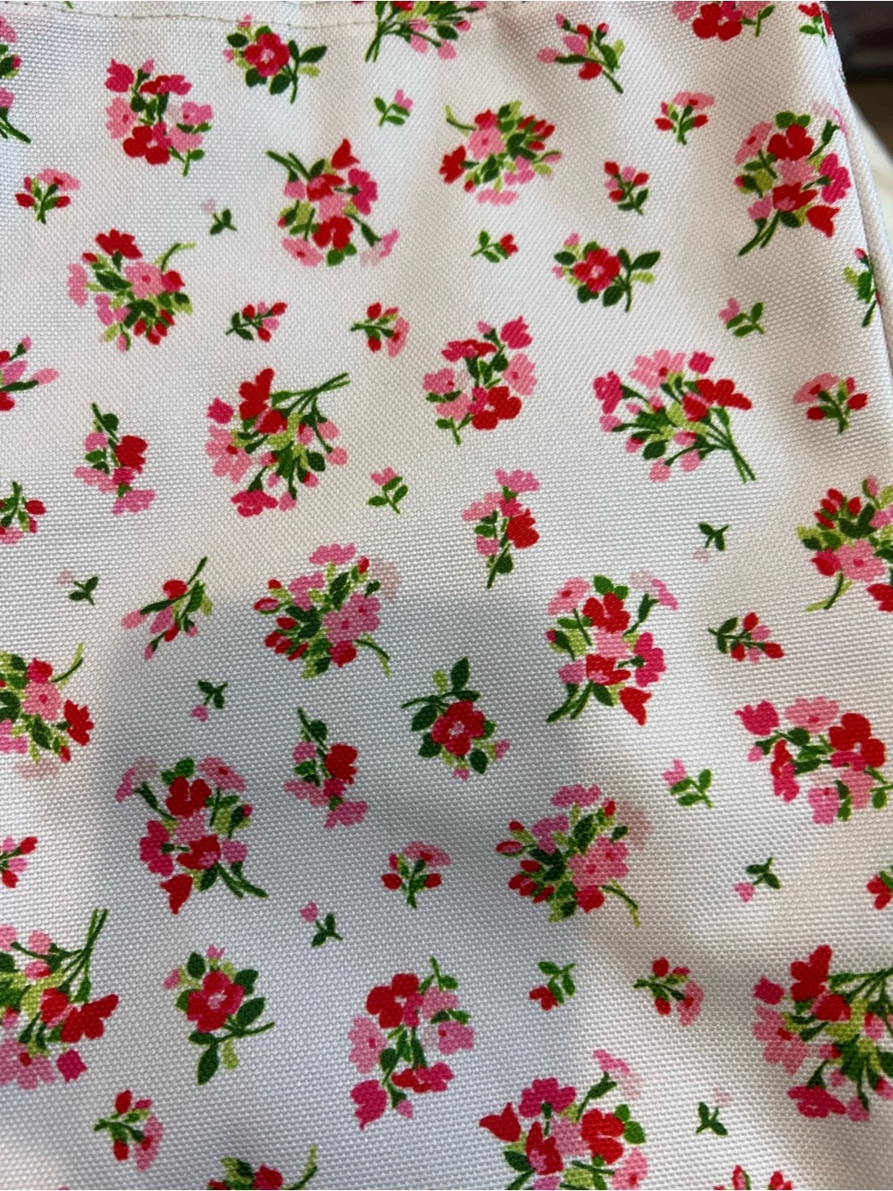 kate spade insulated lunch tote White Floral Tote with Pink and Red Accents - Picture 5 of 10